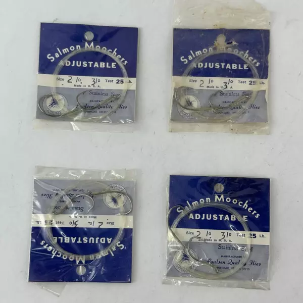 Lot of 4 Paulsen No 2 And 3 Adjustable Salmon Leaders 25 Pound Test