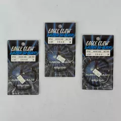 Lot of 3 Vintage Eagle Claw Lazer Sharp Salmon Slip Tie Hooks 3/0-4/0