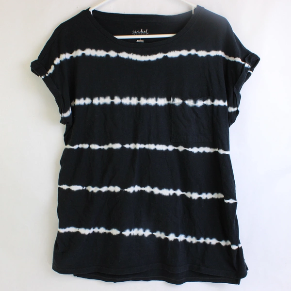 Isabel Maternity Sleeveless Black and White Tie Dye T-Shirt Size S