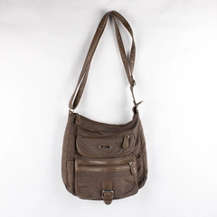 MultiSac Brown Nylon Crossbody Shoulder Bag Purse Flawed
