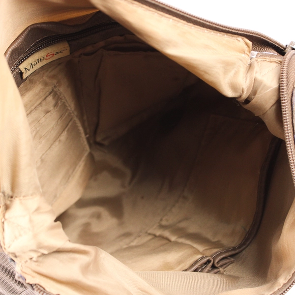 MultiSac Brown Nylon Crossbody Shoulder Bag Purse Flawed