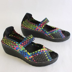 Serene Land Rainbow Sabeen Wedge Sandals Size 9