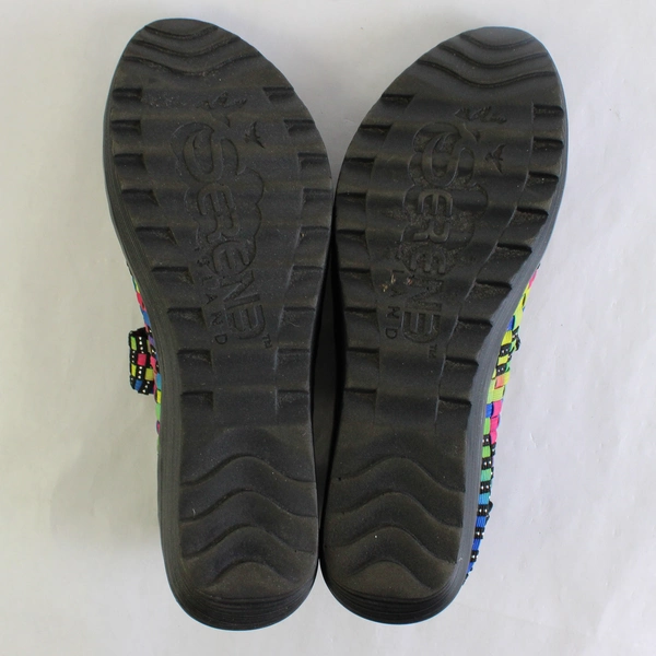 Serene Land Rainbow Sabeen Wedge Sandals Size 9