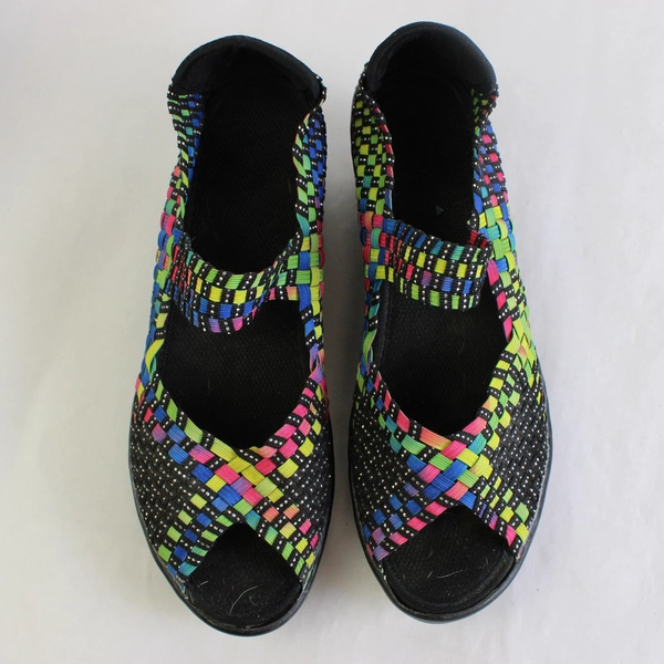 Serene Land Rainbow Sabeen Wedge Sandals Size 9