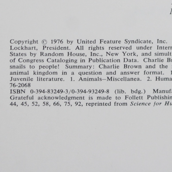 Charlie Browns Super Book Of Questions And Answers Hardcover 1976