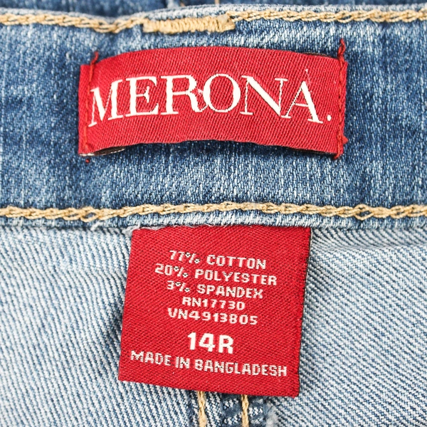 Merona Medium Wash Short Denim Skirt Women's Size 14R