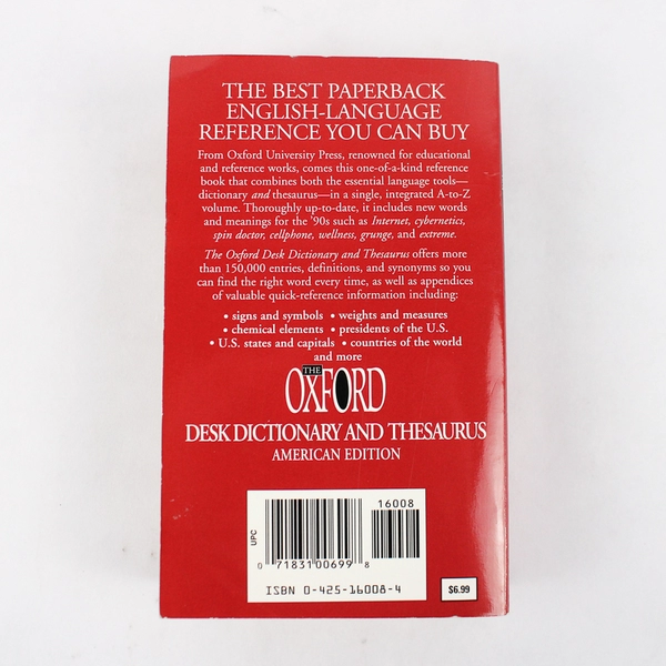 The Oxford American Desk Dictionary and Thesaurus American Edition 1997