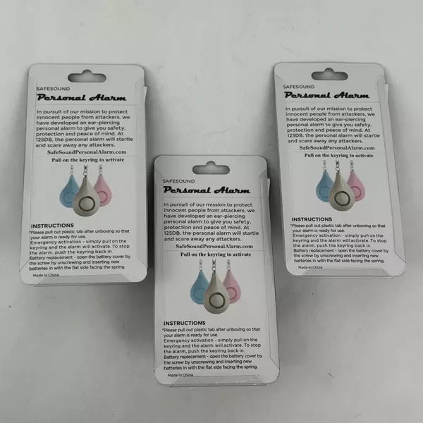 Lot of 3 SafeSound Personal Alarm 125dB Self Defense Alarm / Keychains / Sirens