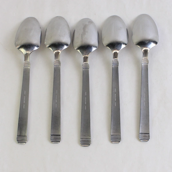 Lot Of 5 Martha Stewart MFS1 (Stainless) 7.5" Flatware Soup Spoons
