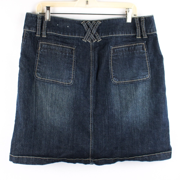 Fashion Bug Dark Wash Short Denim Skirt Women's 16