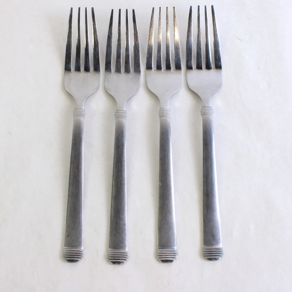 Lot Of 4 Martha Stewart MFS1 (Stainless) Flatware 6.5" Salad Forks