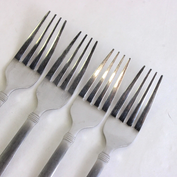 Lot Of 4 Martha Stewart MFS1 (Stainless) Flatware 6.5" Salad Forks
