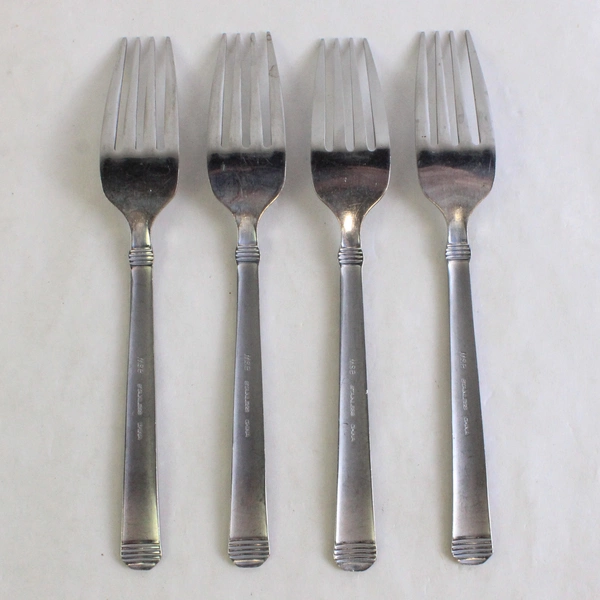 Lot Of 4 Martha Stewart MFS1 (Stainless) Flatware 6.5" Salad Forks