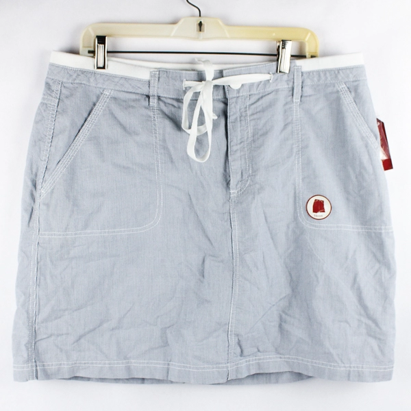 NWT Faded Glory Nautical Blue & White Pinstripe Short Skort Women's Size 16