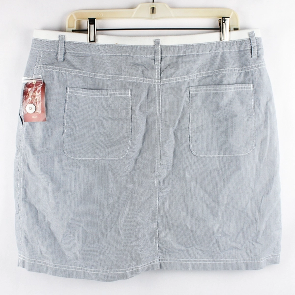 NWT Faded Glory Nautical Blue & White Pinstripe Short Skort Women's Size 16