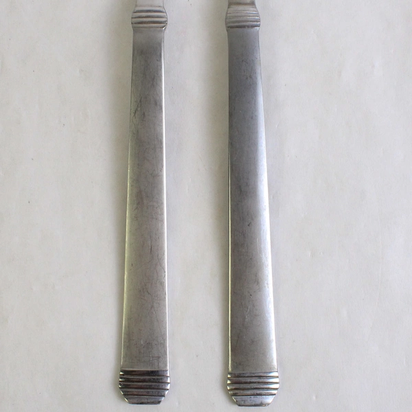 Lot of 2 Martha Stewart MFS1 Stainless Flatware Serving Fork and Slotted Spoon