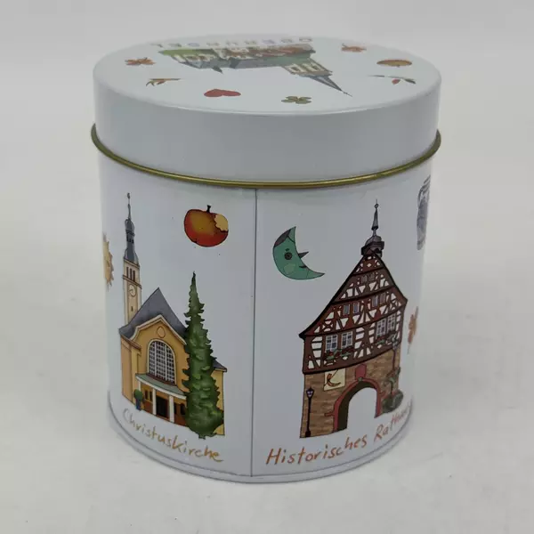 German At Regio Oberursel Churches Scenes Cookie Tin Small Round