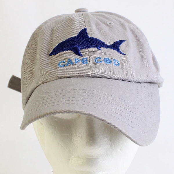 Elidan Cape Cod Embroidered Shark Gray Baseball Cap One Size