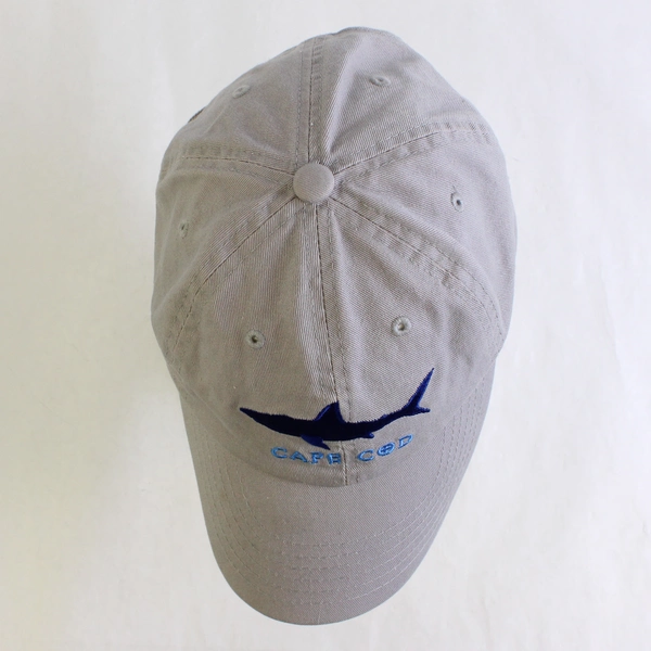Elidan Cape Cod Embroidered Shark Gray Baseball Cap One Size