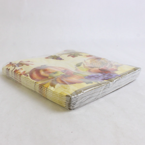 Lot Of 2 Trend Setter Pumpkin Floral/Harvest Luncheon & Guest Paper Napkins