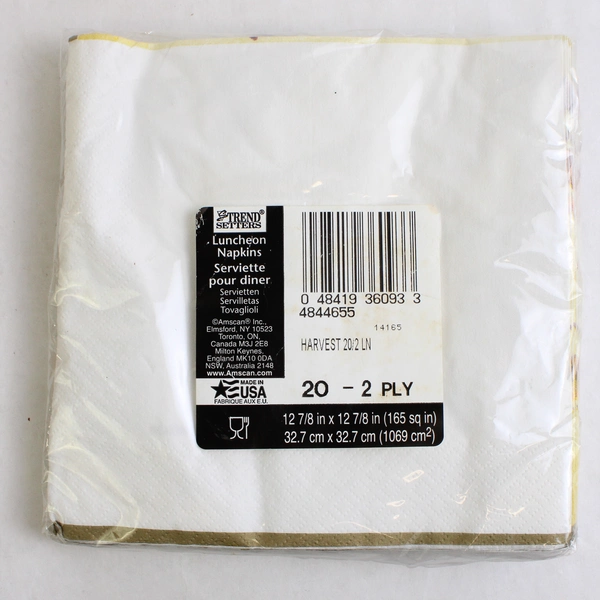 Lot Of 2 Trend Setter Pumpkin Floral/Harvest Luncheon & Guest Paper Napkins