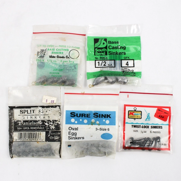 4.25 lb Lot of Metal Fishing Weights/Sinkers Varied Sizes