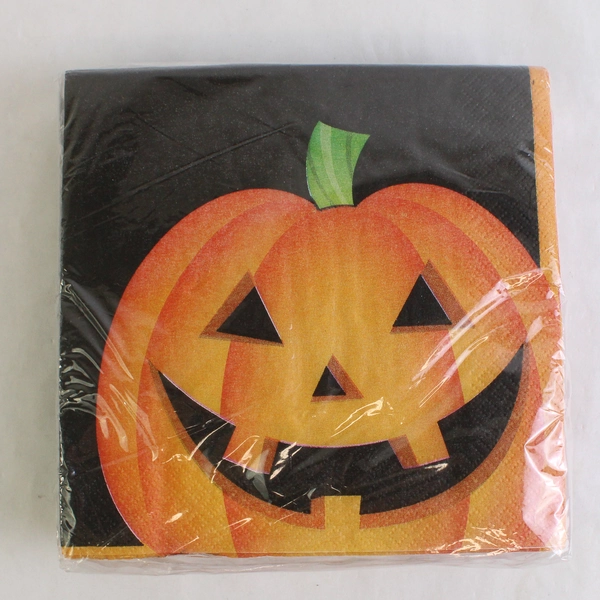 Lot Of 3 Halloween Jack-O-Lantern Beverage & Lunch Paper Napkins & Treat Bags