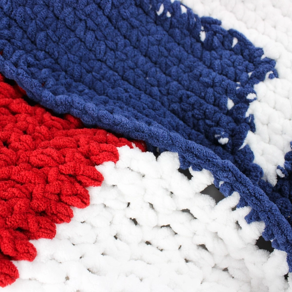 Handmade Red White and Blue Texas Flag Shawl 26" x 64"