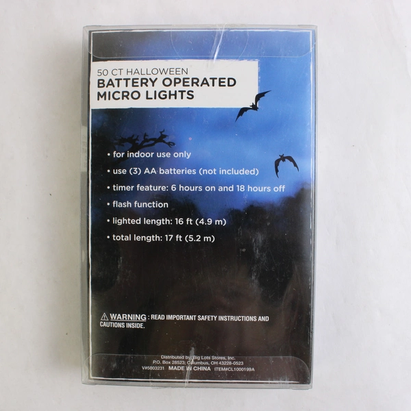 Lot Of 2 Big Lots Stores Battery Operated Micro Lights Halloween Ghost Orange