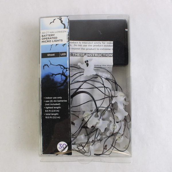 Lot Of 2 Big Lots Stores Battery Operated Micro Lights Halloween Ghost Orange