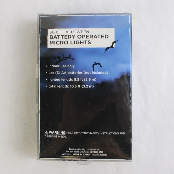 Lot Of 2 Big Lots Stores Battery Operated Micro Lights Halloween Ghost Orange