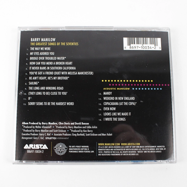Barry Manilow CD 2007 Greatest Songs of the Seventies 