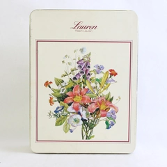 Vintage Ralph Lauren Floral Design Tin Storage Box 3" x 8" x 10.5"