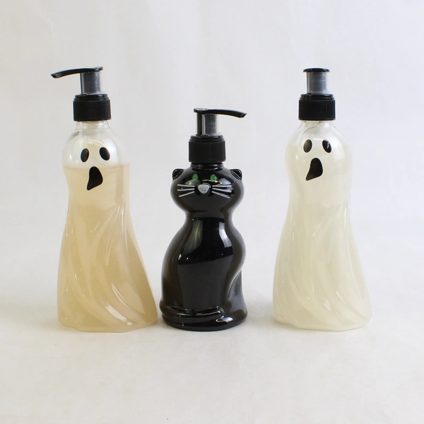 Lot Of 3 Big Lots Brand Halloween Hand Soap 2 Ghost & 1 Black Cat Bottle