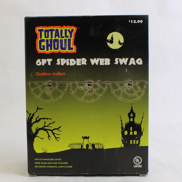 Kmart Total Ghoul 6 Ft Spider Web Swag Outdoor Indoor String Lights Halloween