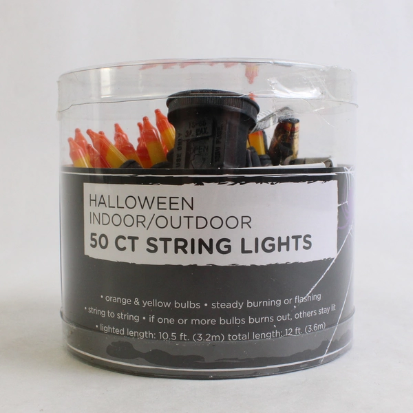 Big Lots Store Halloween Indoor/Outdoor 50 Count String Lights Orange/Yellow