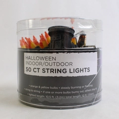 Big Lots Store Halloween Indoor/Outdoor 50 Count String Lights Orange/Yellow