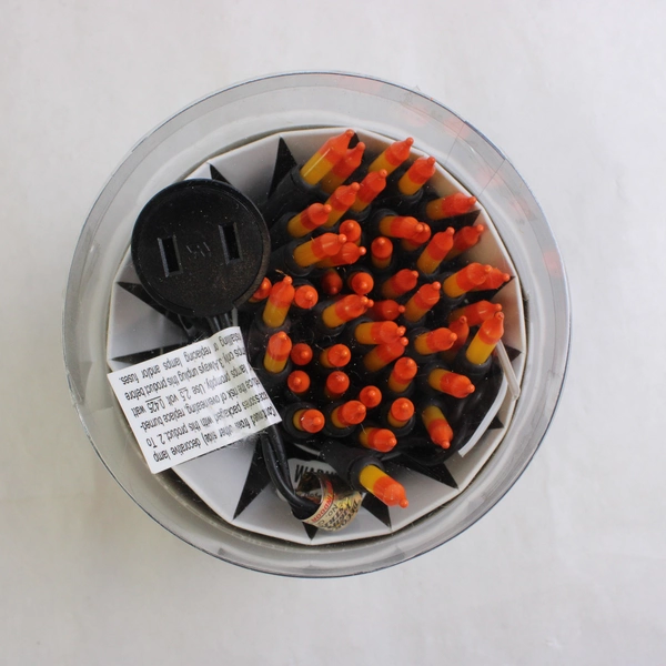 Big Lots Store Halloween Indoor/Outdoor 50 Count String Lights Orange/Yellow