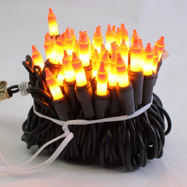 Big Lots Store Halloween Indoor/Outdoor 50 Count String Lights Orange/Yellow