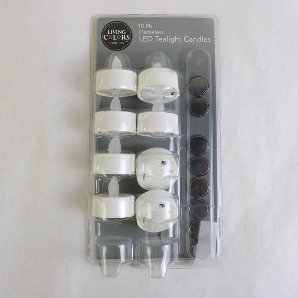 Lot Of 14 LED Lighted Battery Operated Tealights Orange/White