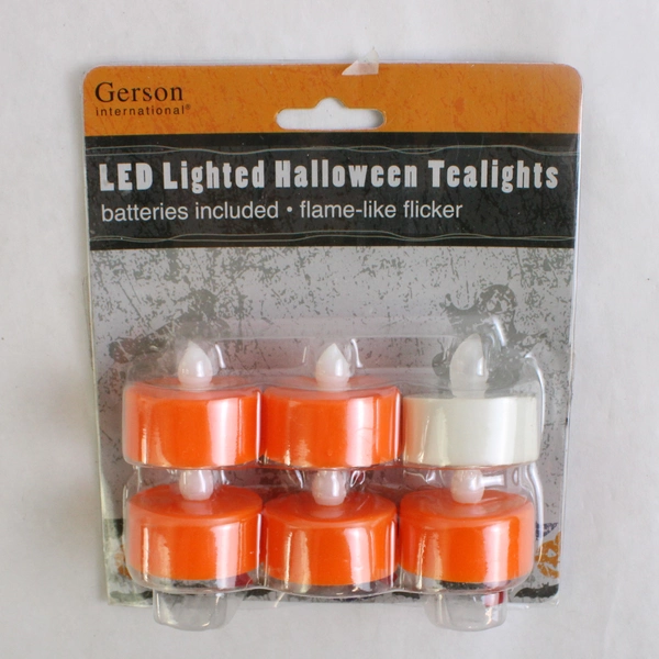 Lot Of 14 LED Lighted Battery Operated Tealights Orange/White