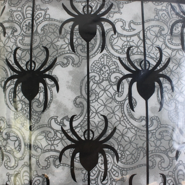 Elrene Home Fashion Halloween Tablecloth 70" Round Spiders Gray/Black