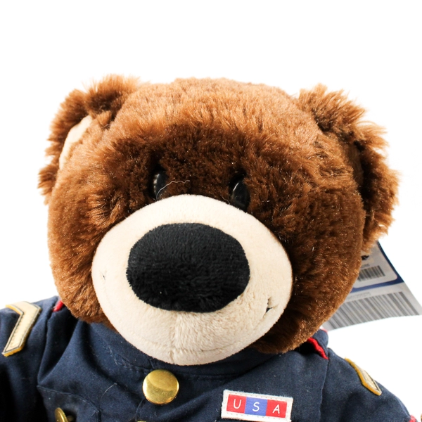 Build-A-Bear 14" Lil Chocolate Cub in USA Uniform With Tag