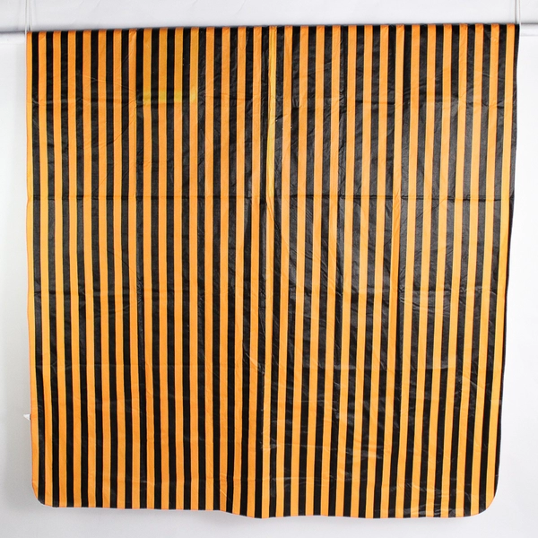 Double Nice Company Orange/Black Striped Rectangle Tablecloth 62" x 83"