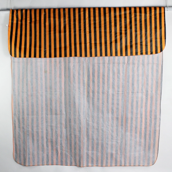 Double Nice Company Orange/Black Striped Rectangle Tablecloth 62" x 83"