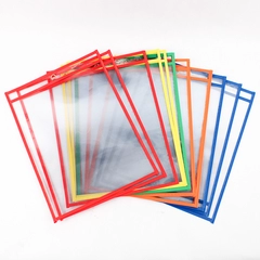 C-Line 40620 Reusable Dry Erase Pockets Assorted Primary Colors 15 Count