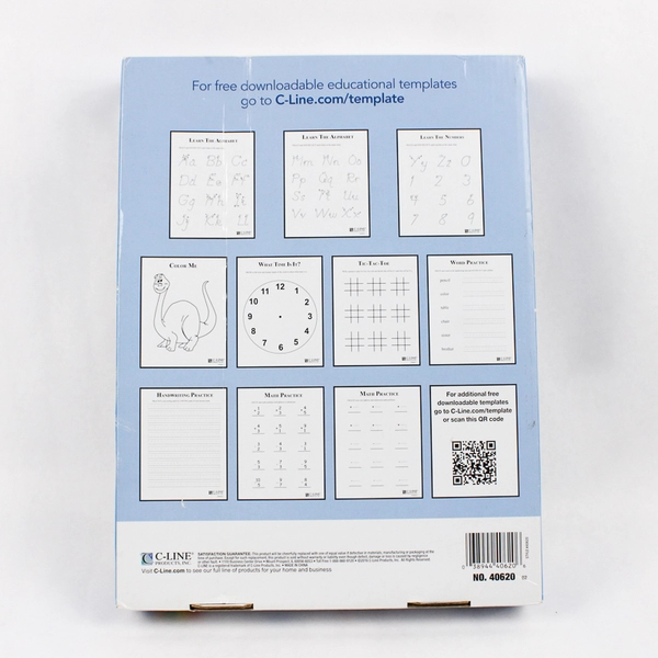 C-Line 40620 Reusable Dry Erase Pockets Assorted Primary Colors 15 Count