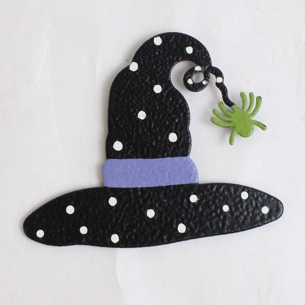 Lot Of 3 Unbranded Halloween Metal Magnets Jack-O-Lantern Witch Hat Candy Corn