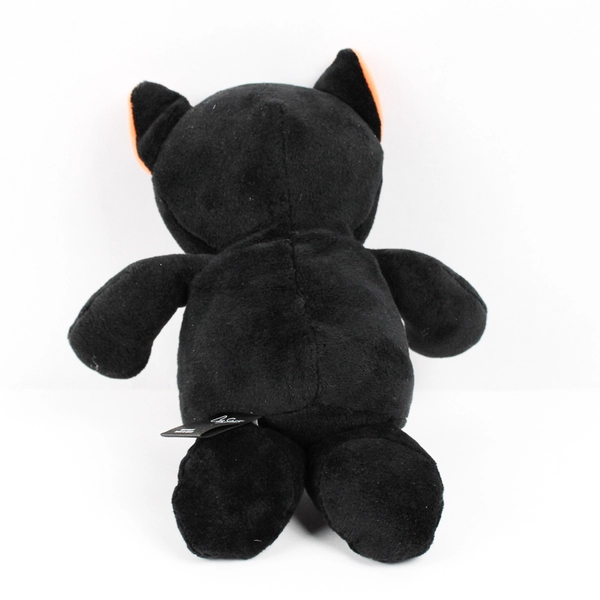 City Streets Black Orange Plush Kitty Cat Bowtie Bow Stuffed Animal 10.5"