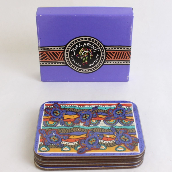Set Of 5 Out of 6 Jason Coaster Cork Back Art Balarinji Aboriginal Australia